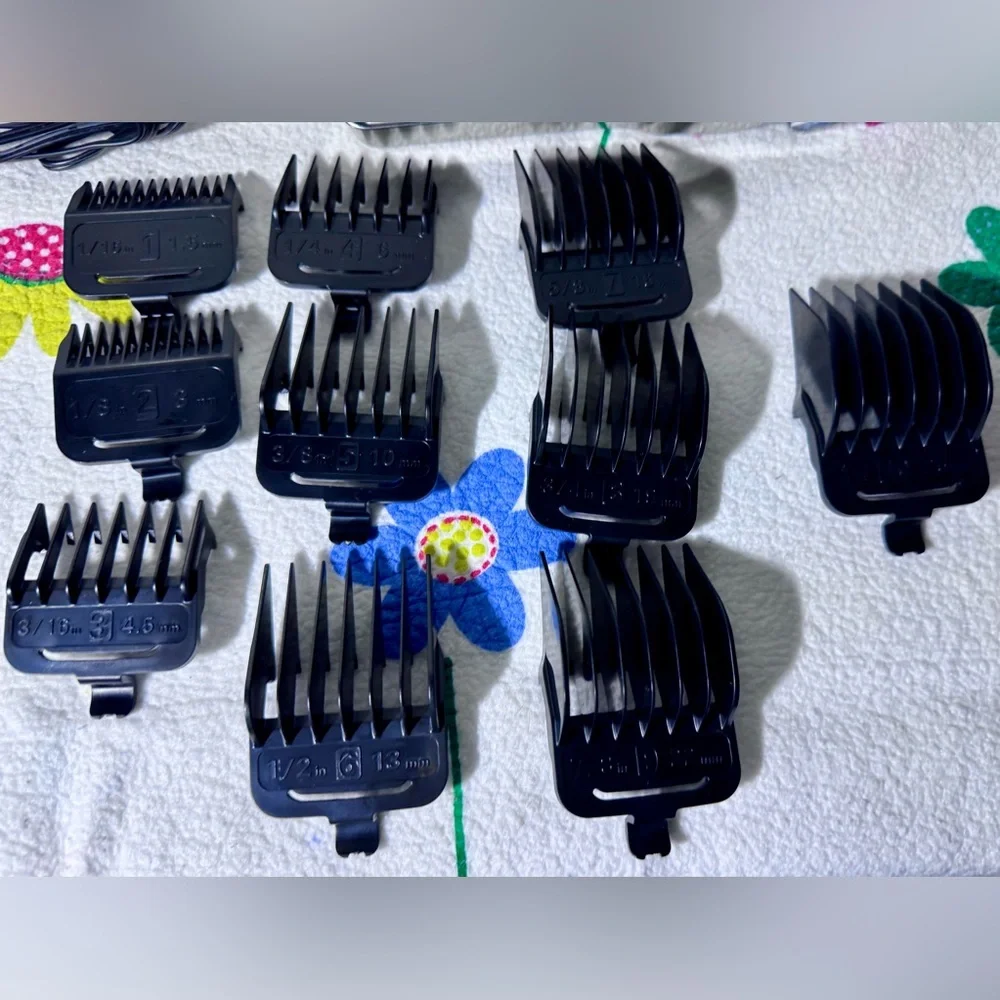 Silver and Black Professional Pet Grooming Rechargeable Shavers w/10 Attachments